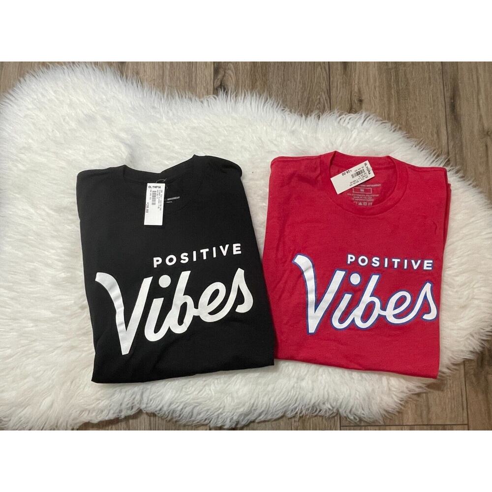 New POSITIVE VIBES Lot (2) Mens T-shirt BRYCE HARPER Company Phillies Men Medium